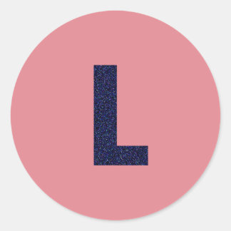Customizable Capital L Sticker with Faux Glitter