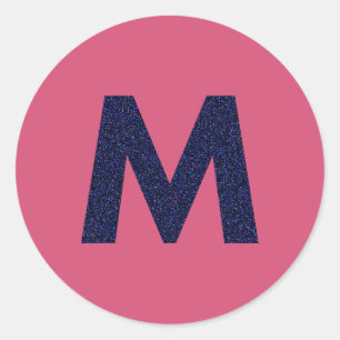 Customizable Capital M Sticker with Faux Glitter