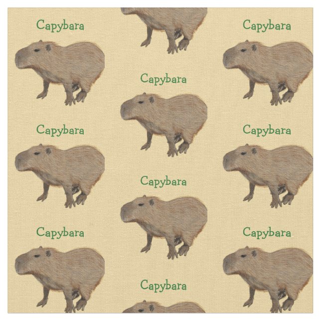 Customizable Capybara Fabric (Close Up)