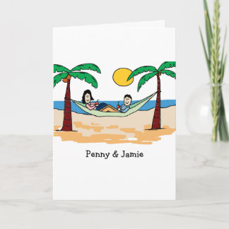 Customizable card- vacationing couple card