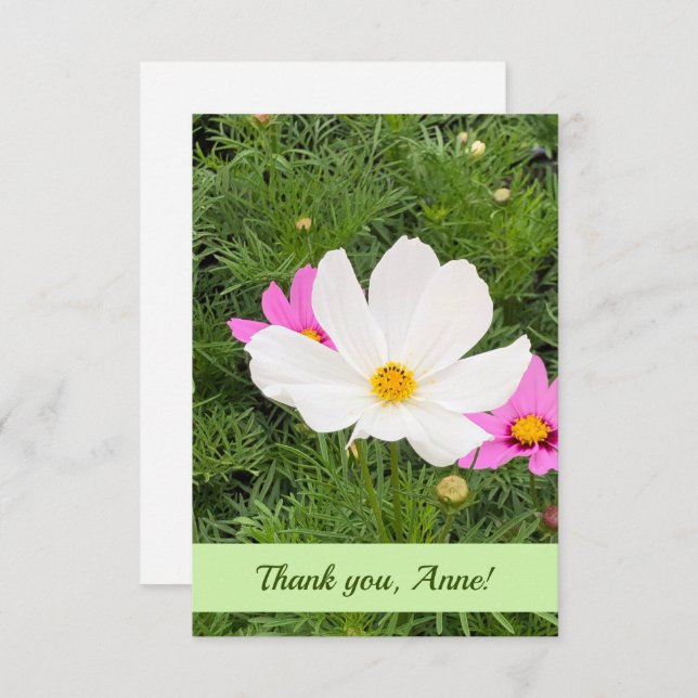 Customizable Card with Pink Flowers (Front/Back)