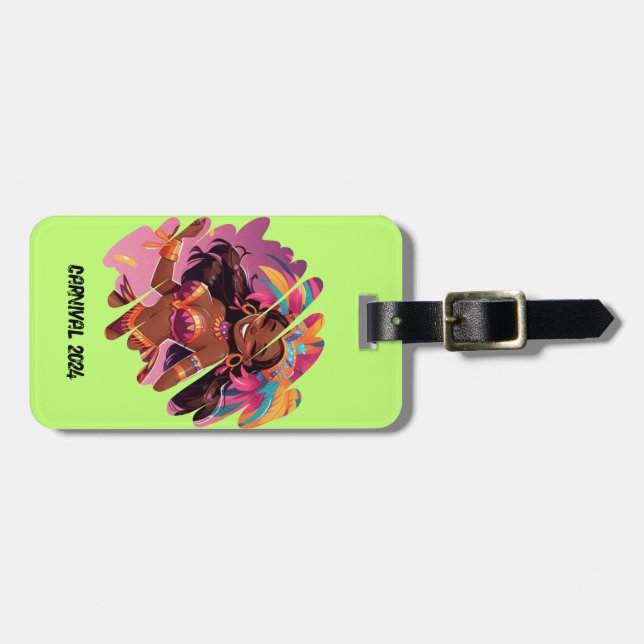 Customizable Caribbean Carnival-Themed Luggage Tag (Front Horizontal)