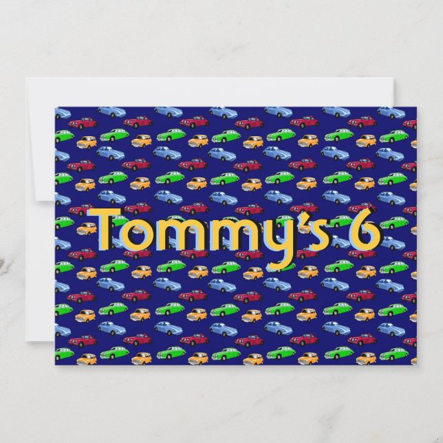 Customizable Cars Invitation (Front)