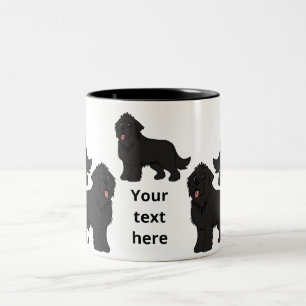 Customizable cartoon black newfoundland Two-Tone coffee mug