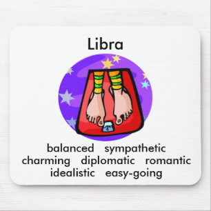 Customizable Cartoon Libra Scales traits Zodiac Mouse Pad
