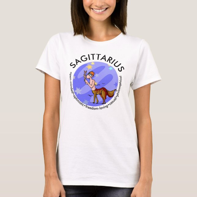 Customizable Cartoon Sagittarius Centaur Traits T-Shirt (Front)