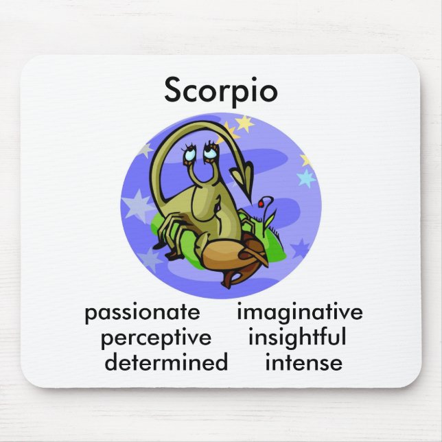 Customizable Cartoon Scorpio traits Zodiac Mouse Pad (Front)