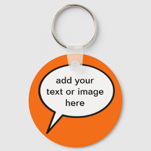 customizable cartoon speech balloon keychain