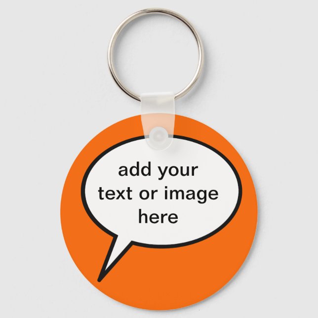 customizable cartoon speech balloon keychain (Front)
