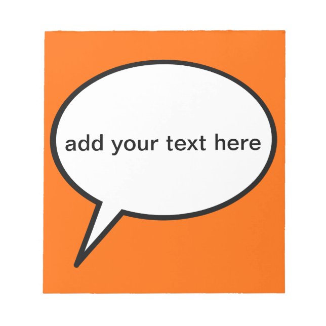 customizable cartoon speech balloon notepad (Front)