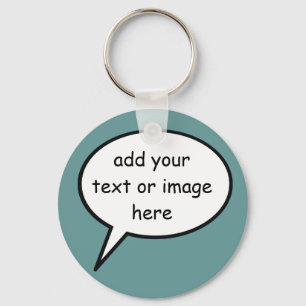 customizable cartoon speech bubble keychain