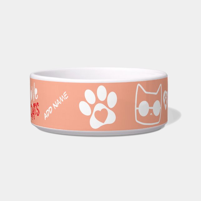 Customizable Cat Bowl - Personalized Cat Gift (Front)