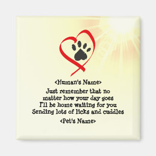 Customizable cat dog pet cheerful message magnet