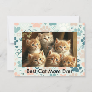 Customizable Cat Lover Postcard Pastel Paw Print