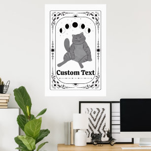 Customizable Cat Lover Tarot Zodiac Celestial Moon Poster