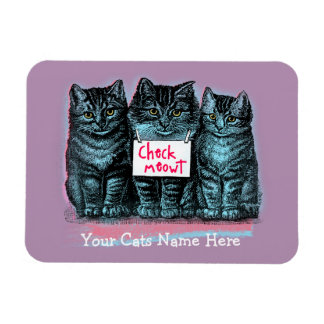 Customizable Cat Meme Magnet 'Check Meowt'