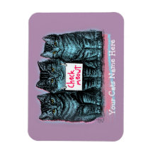 Customizable Cat Meme Magnet 'Check Meowt'