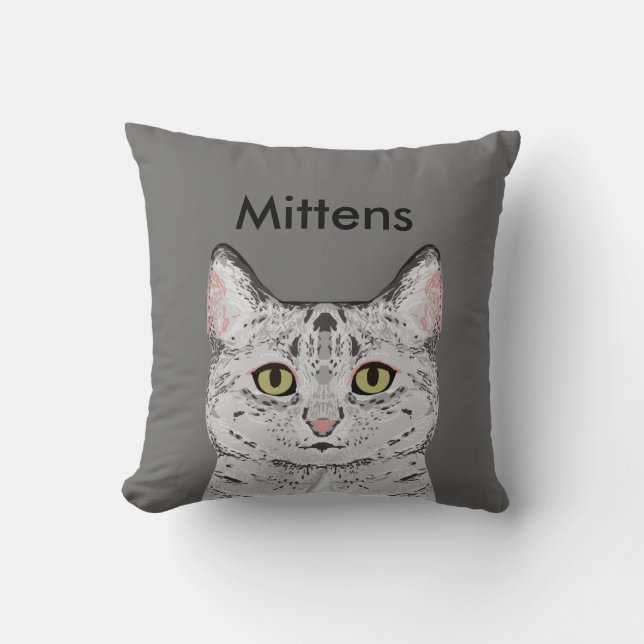 Customizable Cat Pillow - Cute Custom Cat Pillow (Front)