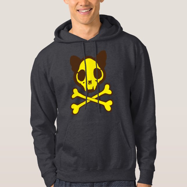 Customizable Cat Skull and Crossbones Hoodie (Front)