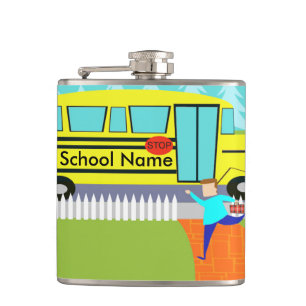Customizable Catching School Bus Flask