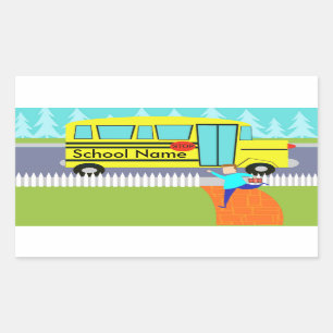 Customizable Catching the School Bus Stickers