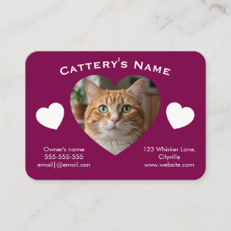 Customizable Cattery Business Card 
