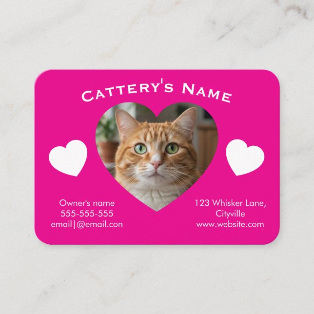 Customizable Cattery Business Card  (Front)