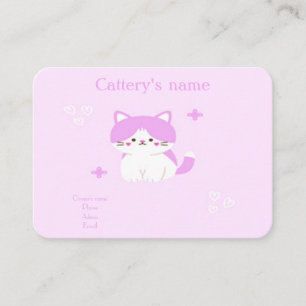Customizable Cattery Business Card Soft Pink