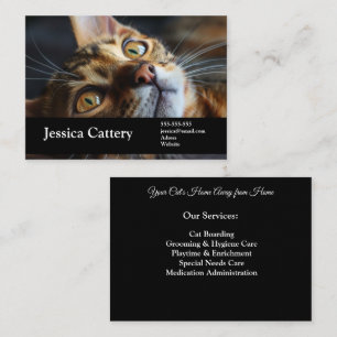 Customizable Cattery Photo, Name, Services Business Card