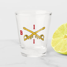 Customizable Cavalry Crossed Sabres Shot Glass