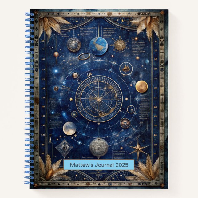 Customizable Celestial-Themed  Notebook (Front)