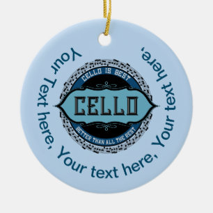 Customizable Cello Best Music Note Circle Ceramic Ornament