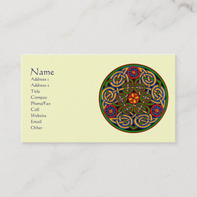Customizable Celtic Art Business Cards (Front)