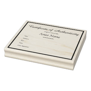 Customizable Certificate of Authenticity Template Rubber Stamp