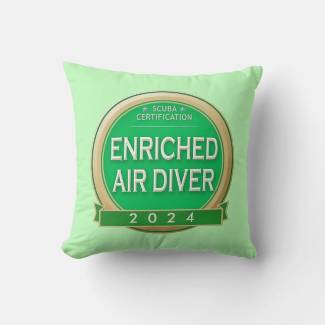 Customizable Certified Enriched Air Diver Throw Pillow (Front)