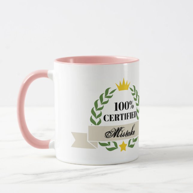 Customizable Certified Mistake Retro Banner Mug (Left)