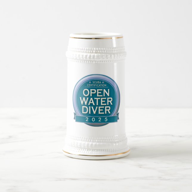 Customizable Certified Open Water Diver Beer Stein (Center)