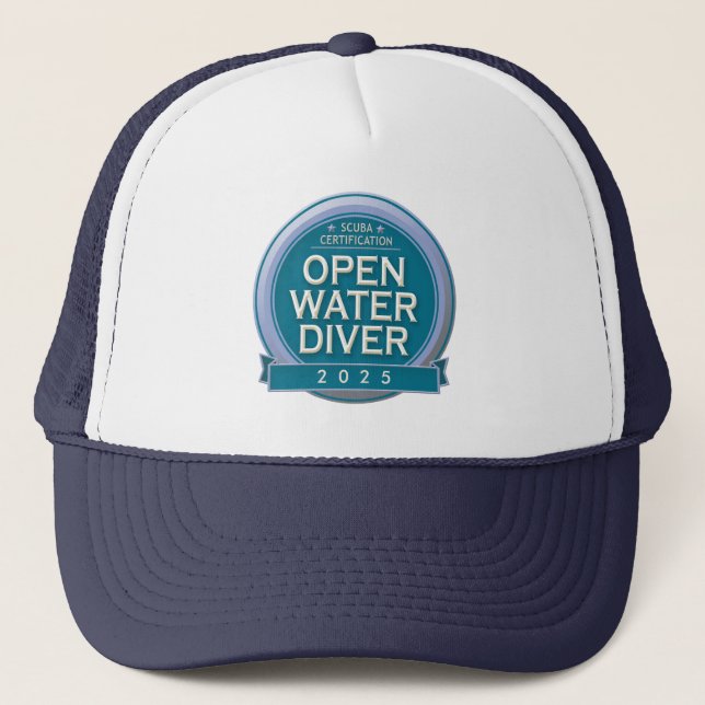 Customizable Certified Open Water Diver Trucker Hat (Front)