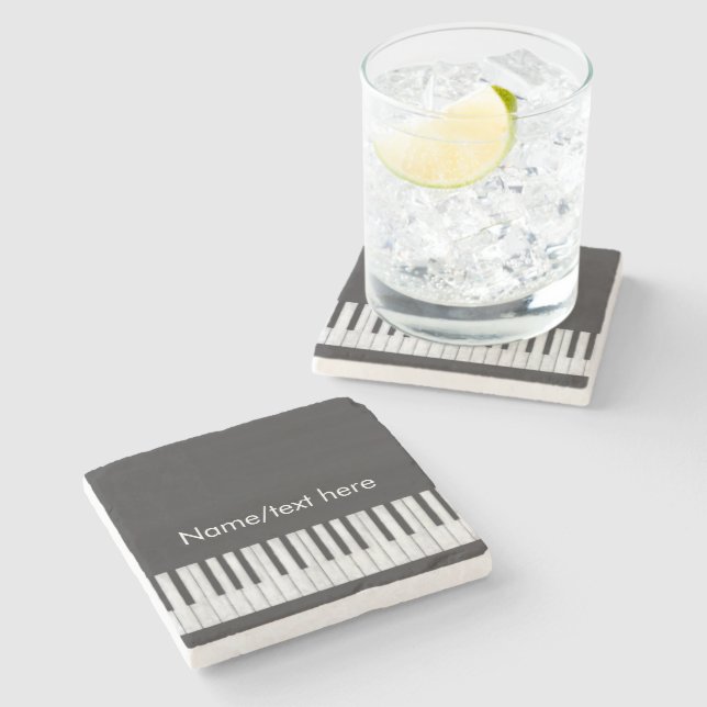 Customizable Chalkboard Keyboard Stone Coaster (Side)