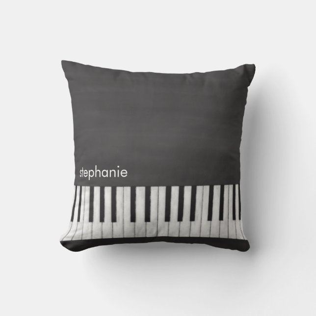 Customizable Chalkboard Keyboard Throw Pillow (Front)