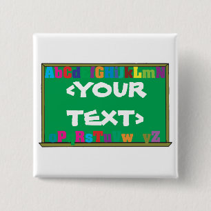Customizable Chalkboard, <YOURTEXT> 2 Inch Square Button