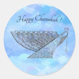 Customizable Chanukah Sticker, Small Classic Round Sticker