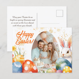 Customizable 🐇Charming Easter Memories Holiday Postcard