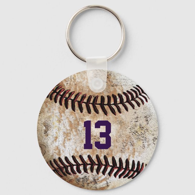 Customizable Cheap Baseball Keychains, YOUR TEXT Keychain (Front)