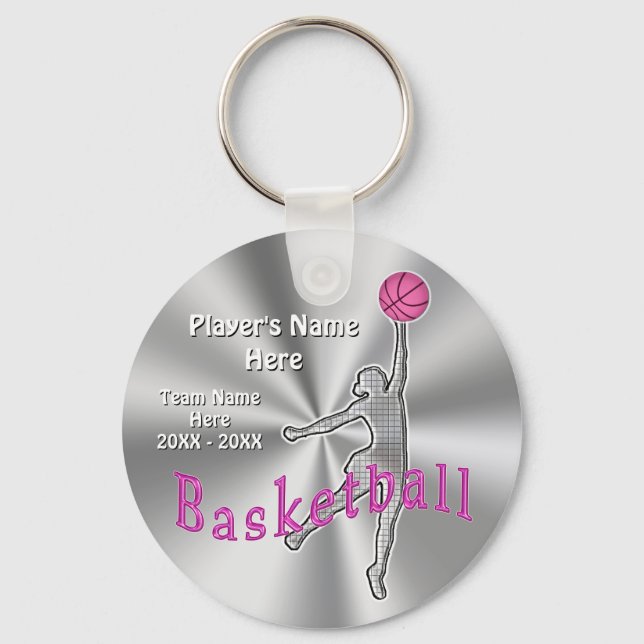 Customizable Cheap Basketball Team Gifts for Girls Keychain (Front)