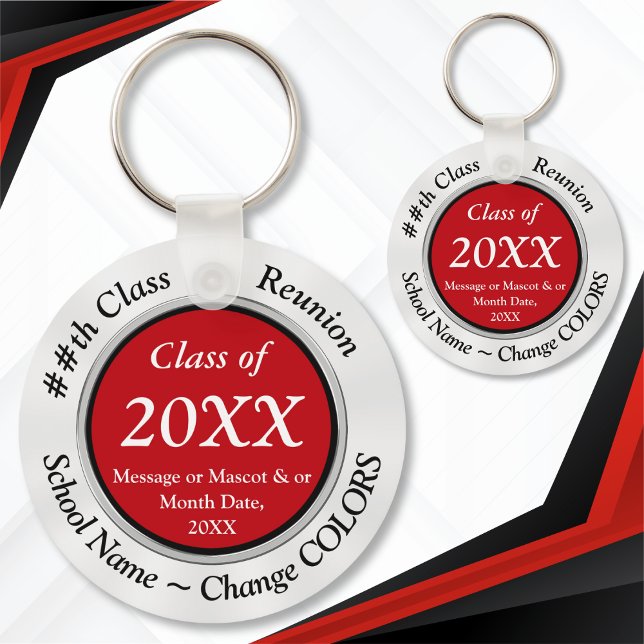 Customizable Cheap Class Reunion Souvenirs Reunion Keychain (Red, Class Reunion Favors. 20 year class reunion ideas. 20th class reunion. 30th class reunion.)