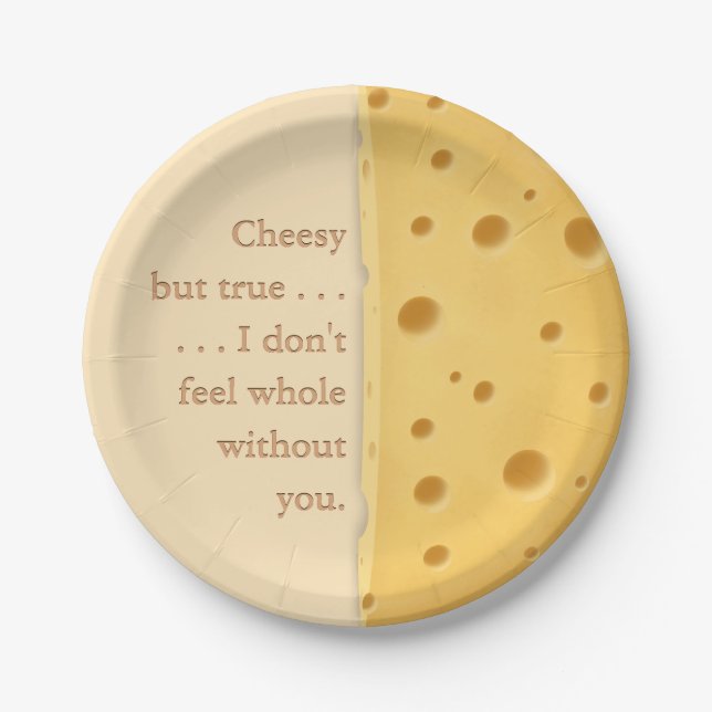 Customizable Cheesy Message Charming Cheese Lover  Paper Plate (Front)