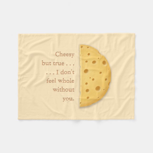 Customizable Cheesy Romantic Message Trompe L'oeil Fleece Blanket (Front (Horizontal))
