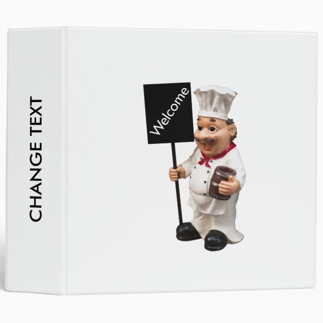 Customizable Chef cook - WELCOME menu card Binder (Front/Spine)