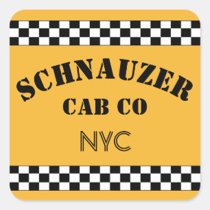 Customizable Chequered Cab Square Sticker